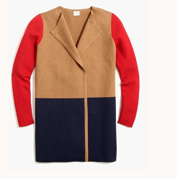 J. Crew Sweaters - J CREW Vanessa Color Block Cardigan Sweater SZ M Open Jacket Nwot